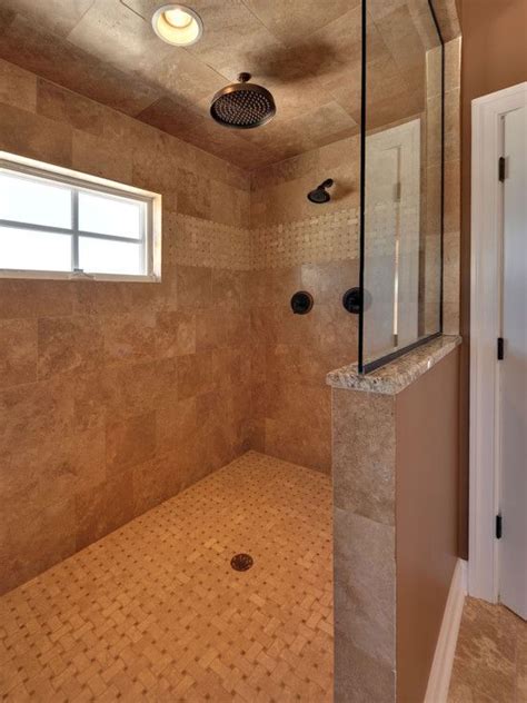 Use of glass blocks and tile 16 best ideas about showers without doors on Pinterest ...