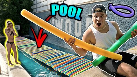 Pool Noodle Bridge Challenge With Girlfriend It Actually Worked Youtube
