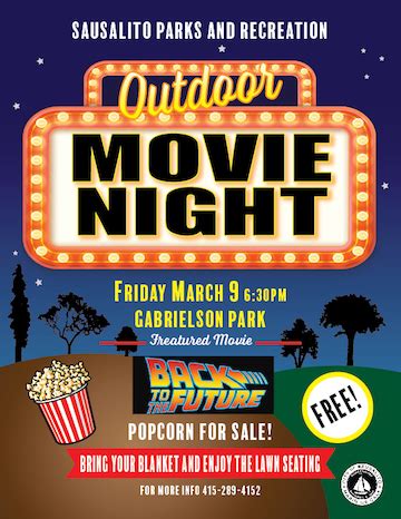 Outdoor projection of the holiday classic it's a wonderful life adds to the ambience at the ice skating rink in santa monica. Outdoor Movie Night - March 9, 2018 - OurSausalito.com