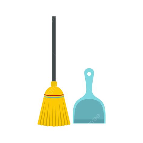 Broom And Dustpan Clipart Png Images Broom And Dustpan Icon Flat Style