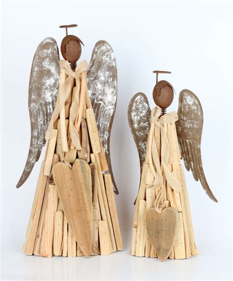 Soška dřevěný anděl 38cm