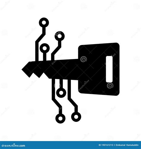 Digital Key Icon Or Logo Isolated Sign Symbol Vector Illustration Stock