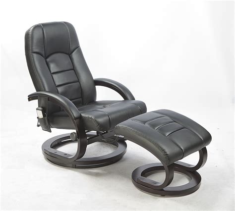 deluxe pu leather full body massage chair recliner ottoman with remote