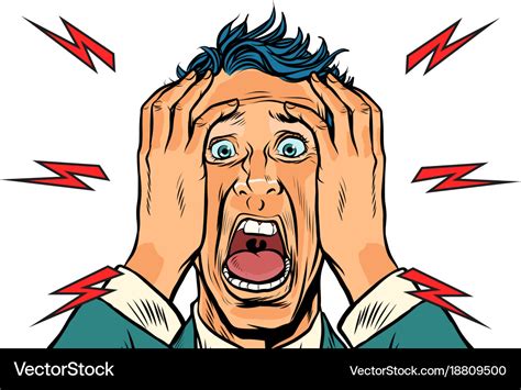 Screaming Man Isolated On White Background Vector Image