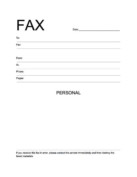 fax cover sheet template  printable
