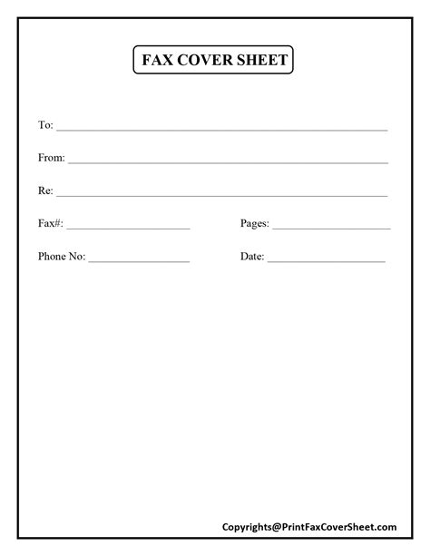 Free Blank Personal Fax Cover Sheet Template Pdf