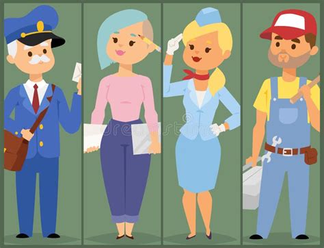 People Different Professions Vector Illustration Success Teamwork