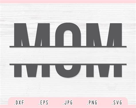 Mom Split Monogram SVG Monogram SVG DXF Jpg Png Eps Mom | Etsy