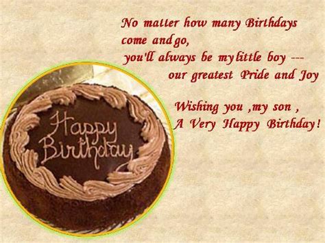 Happy birthday wishes for son. Birthday Wishes For A Dear Son. Free For Son & Daughter ...