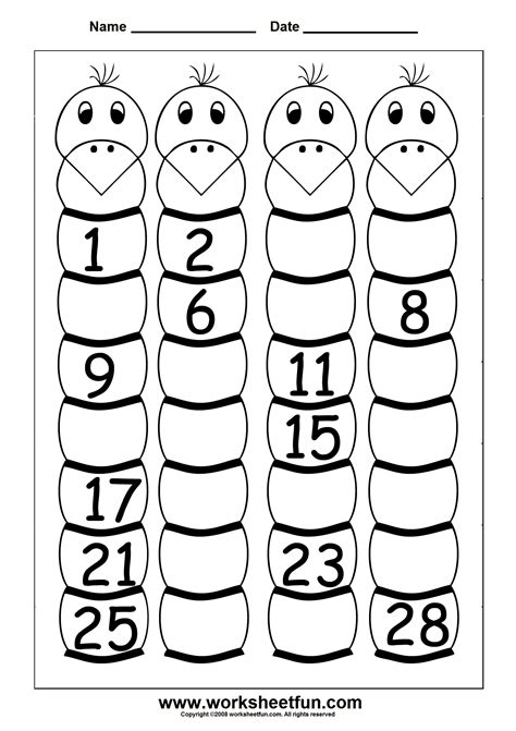 Missing+numbers+1 50 regarding numbers 1 50 worksheets for kindergarten uploaded by admin on tuesday, december 31st, 2019 in category worksheets. Missing Numbers - 1 to 28 - Four Worksheets / FREE ...