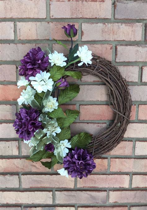 Purple Wreath For Fall Front Door Wreath Front Door Decor Purple