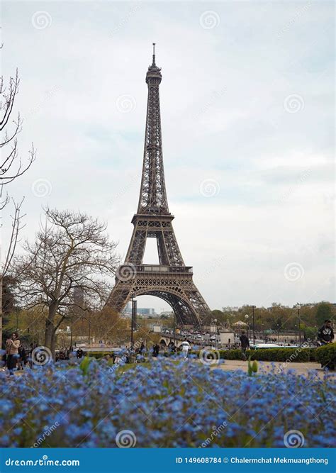 Eiffel Tower Of Paris Popular Place For Tourists Stock Photo Image