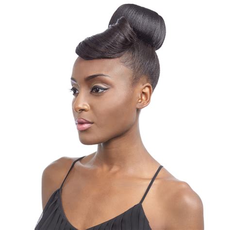 Buy black/white women afro curly chi… SUPRA HAIRPIECE BE214 - MEDIUM DONUT BUN - Hairomg.com