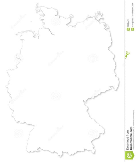 Wektorowa Mapa Niemcy Na Białym Tle Ilustracja Wektor Ilustracja