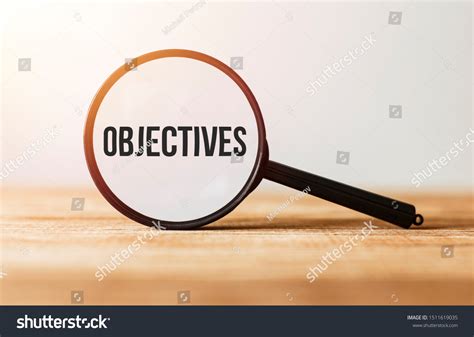 Magnifying Glass Text Objectives On Wooden Stock Photo 1511619035