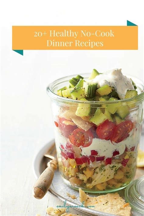20 Healthy No Cook Dinner Recipes Emily Roach Wellness No Cook Meals Recipes Cooking Dinner