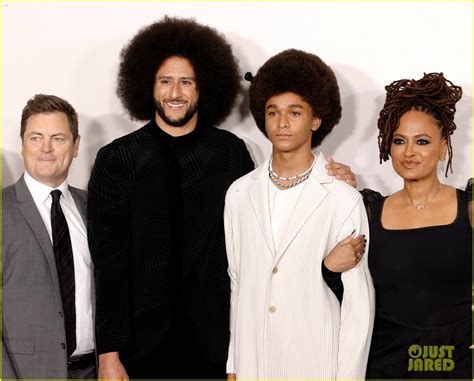 Colin Kaepernick Poses With Jaden Michael At The Premiere Of Colin In