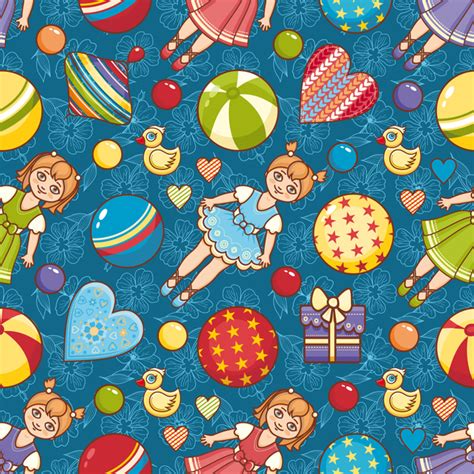 Baby Seamless Pattern With Cute Toy Vectors 18 Welovesolo