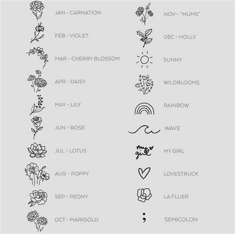 Tiny Delicate Tattoo Symbols Tiny Tattoos For Girls Birth Flower