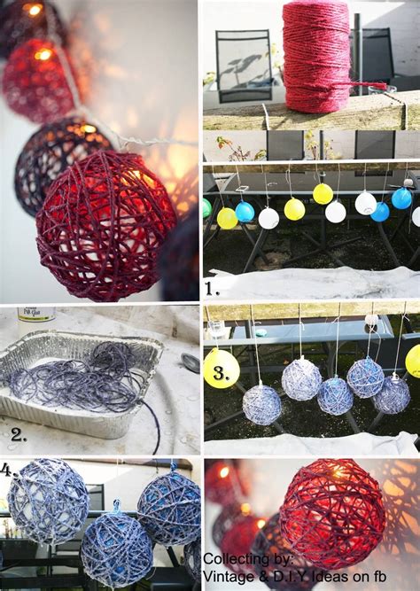 Diy Twine Ball Light Garland Twine Diy Creative Crafts Christmas