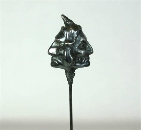 Unusual Sterling Indian Chief Hat Pin For Sale At 1stdibs Hat Pin