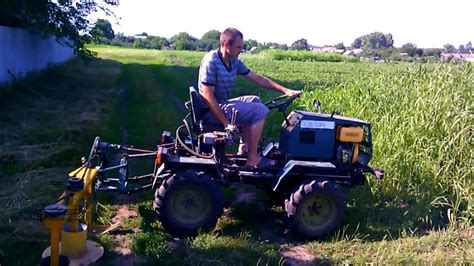Size of property and number of trees doesn't justify the purchase of a full size tractor so was looking at the dr brush mower. Homemade rotary mower in action 3 - YouTube
