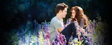 Image Bella And Edward In The Flower Field Twilight Saga Wiki