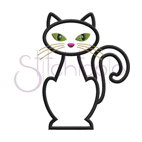 Halloween Black Cat Applique Design Stitchtopia