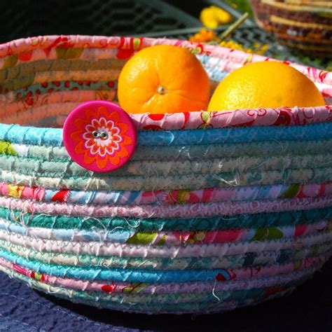 Coiled Fabric Basket Etsy