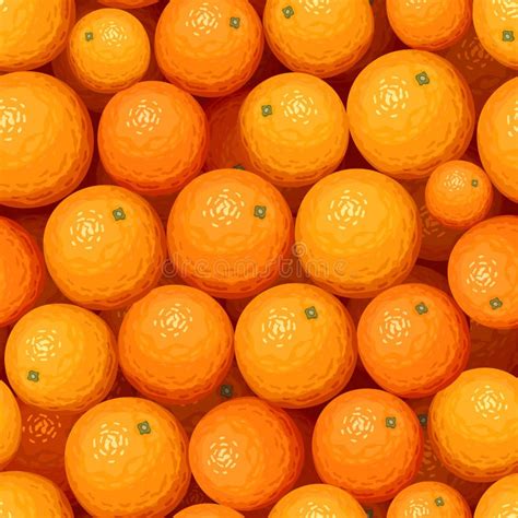 Seamless Background With Orange Fruit Vector Illustration Stock