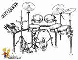 Coloring Drums Drum Kit Musical Orchestra Electronic Yescoloring Percussion Colouring Treasure Chest Printable Bass Sheets Boys Instruments Sets Unique Pearl sketch template