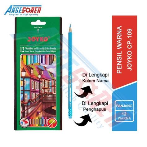 Jual Color Pencil Erasable Joyko Cp 10912 Warna Pensil Warna Dapat