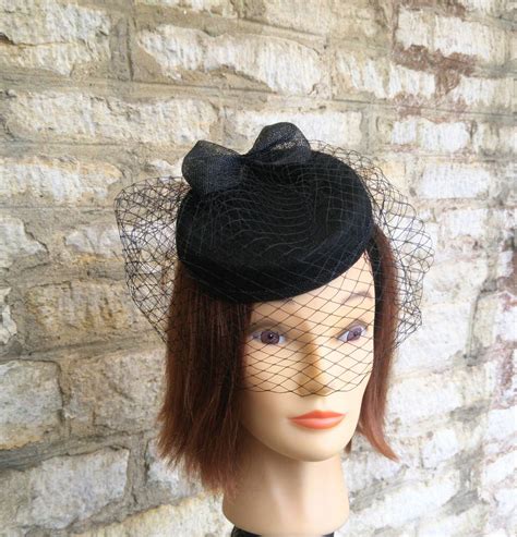 Black Hat With Veil For Funeral