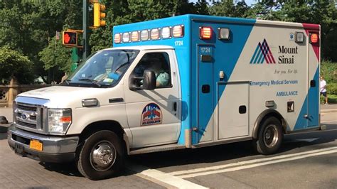 MOUNT SINAI HOSPITAL EMS AMBULANCE RESPONDING IN CENTRAL PARK ON WEST SIDE OF MANHATTAN IN NEW