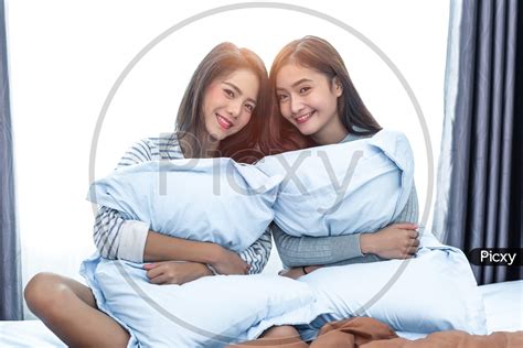 Image Of Two Asian Lesbian In Bedroom Beauty Concept Happy Lifestyles