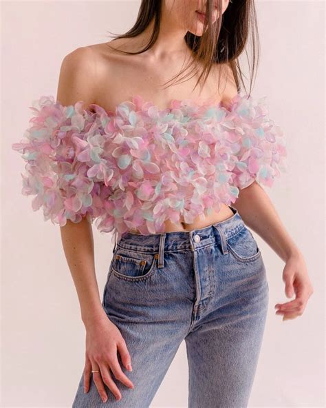 Pastel Organza Crop Top Crop Top Fashion Fashion Crop Top Outfits