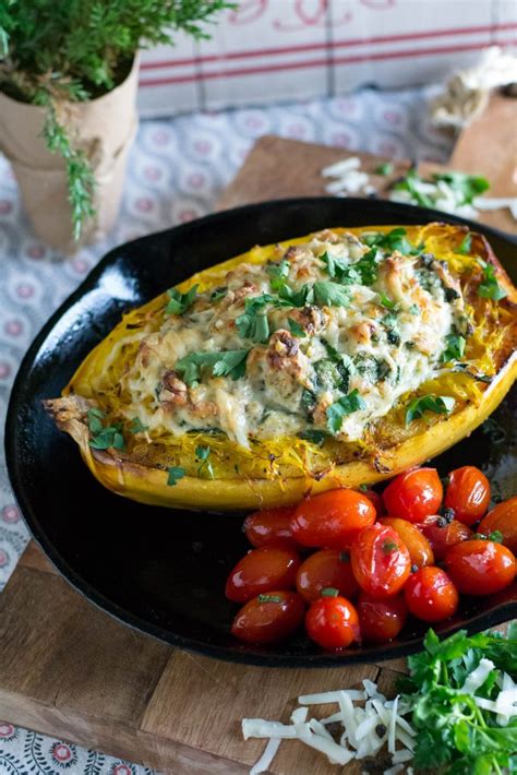 Italian Chicken Stuffed Spaghetti Squash What The Forks For Dinner