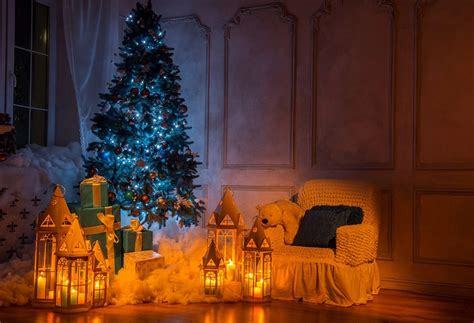Christmas Decor Xmas Tree Candles Photo Backdrop M13 With Images