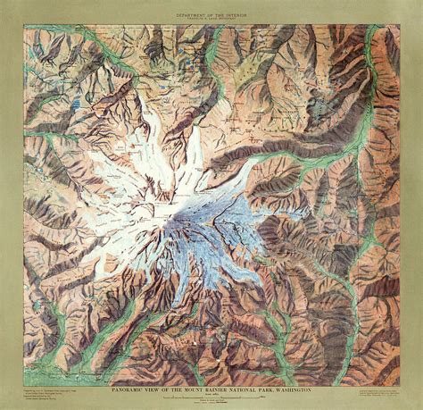 Mount Rainier National Park Map By The Us Geological