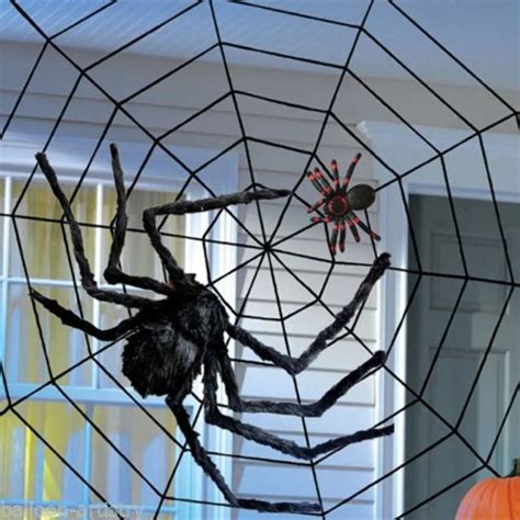 Black Widow Giant Spider Web 15m For Halloween Indoor Outdoor