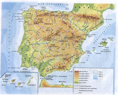Mapa Físico De España Tamaño Completo