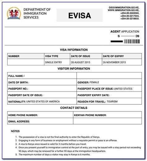 Kenya Visa On Arrival Application Form Form Resume Examples Ml52ajmdxo