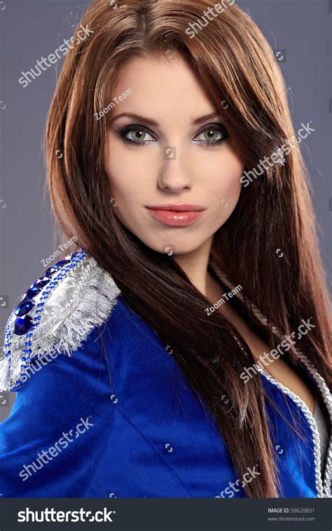 sexy glamour girl wearing blue jacket库存照片59620831 shutterstock