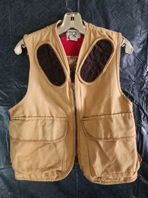 vintage 70s carhartt super dux hunting vest medium canvas beige outdoor zip 34 99 picclick