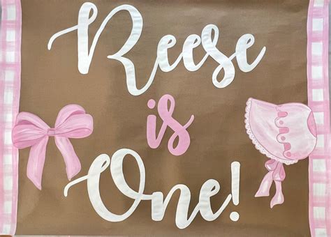 Bonnets And Bows Painted Banner Kraft Paper Banner Custom Hand Painted Party Banner First