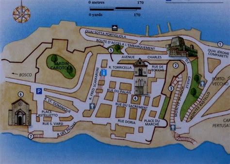 Tourists Map Of Bonifacio Citadel Corsica France Tourist Map