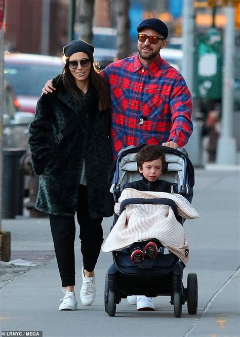 justin timberlake and jessica biel enjoy sunday stroll with son silas