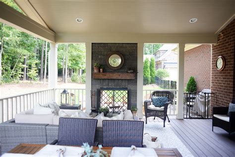 Covered Porch Outdoor Living Outdoor Fireplace Charlotte Outdoor