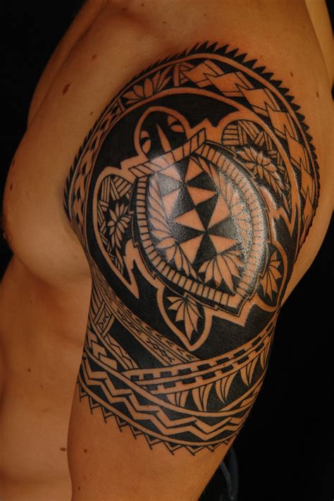 Koru Tattoo Polynesian Turtle Shoulder Tattoo