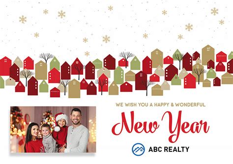 Real Estate Happy New Year Direct Mail Postcards Customizable Postca